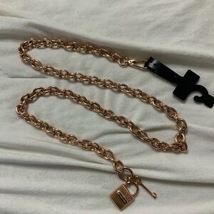 Gold Chain Belt with Padlock